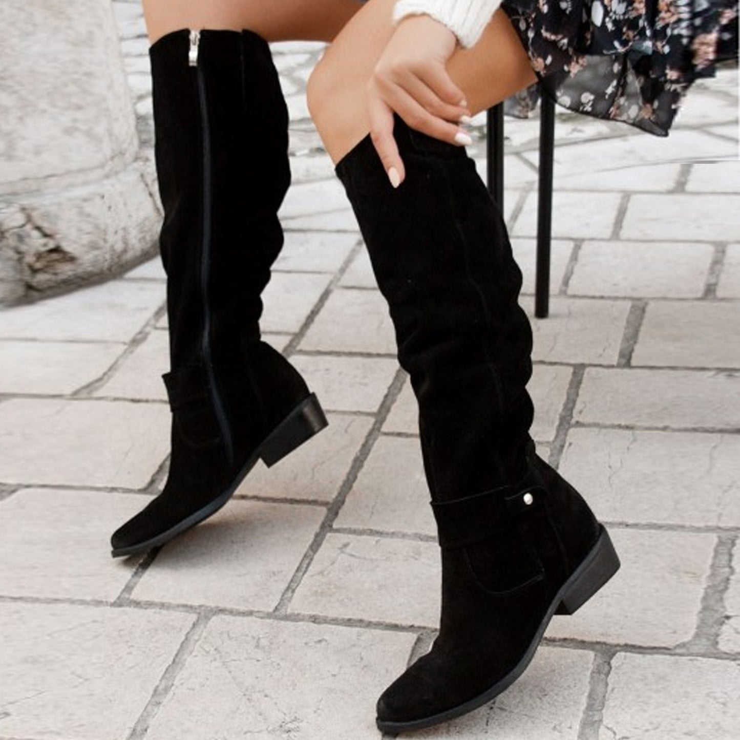 Bottes EMINSAT hautes à talon bas pour automne-hiver