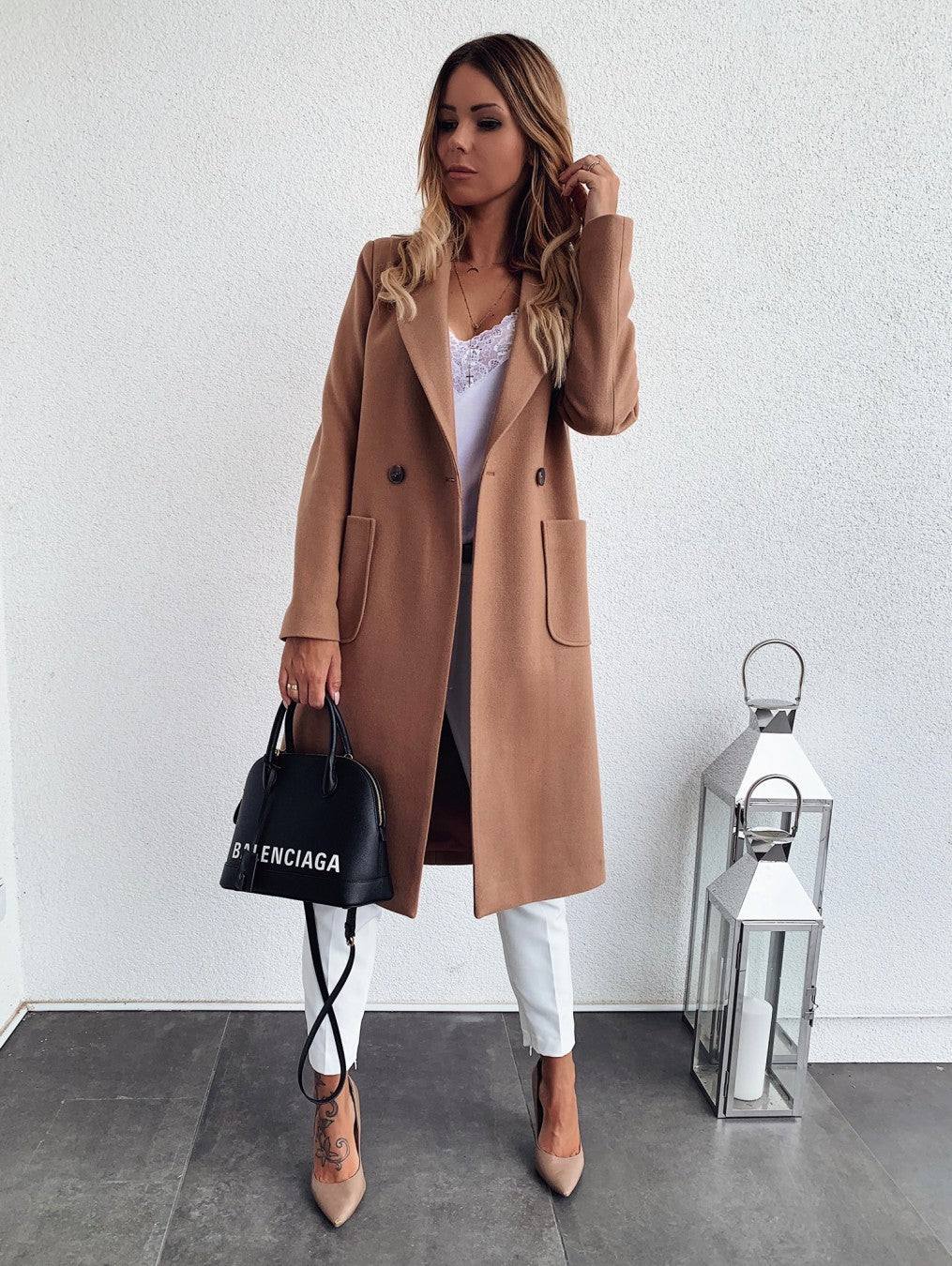 Manteau Laine Longues Manches