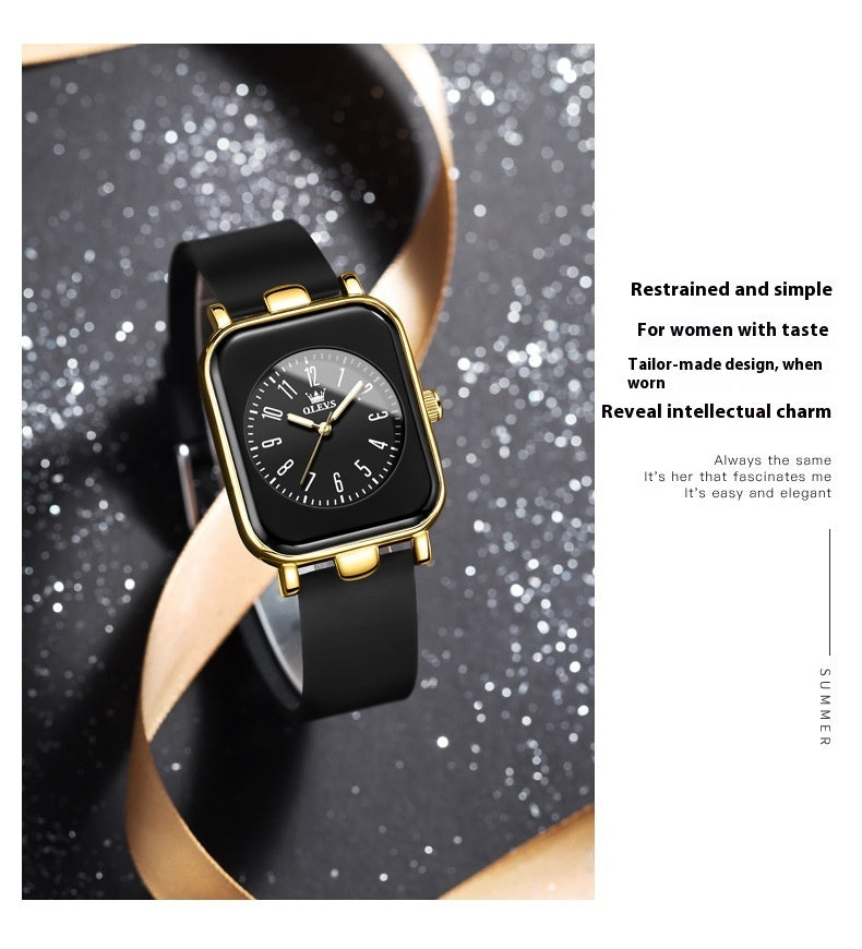 Montre Quartz Simple et Tendance avec Bracelet en Silicone pour Femmes