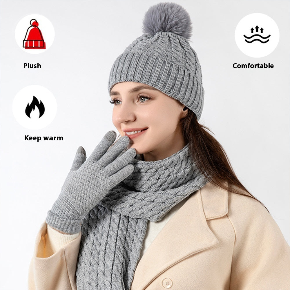 Bonnet en Laine Chaleureux, Écharpe et Gants.