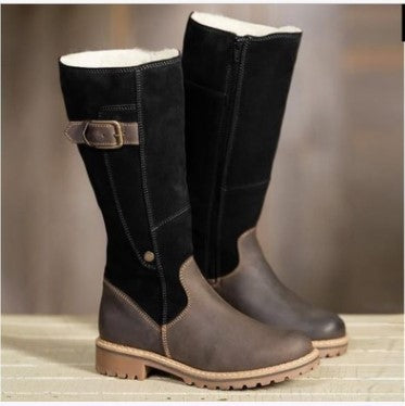 Bottes de Cheval à Talon Bas et Zip Latéral