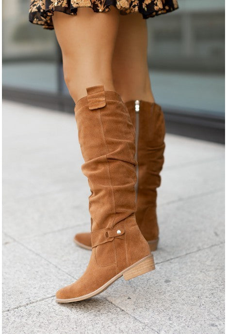 Bottes EMINSAT hautes à talon bas pour automne-hiver