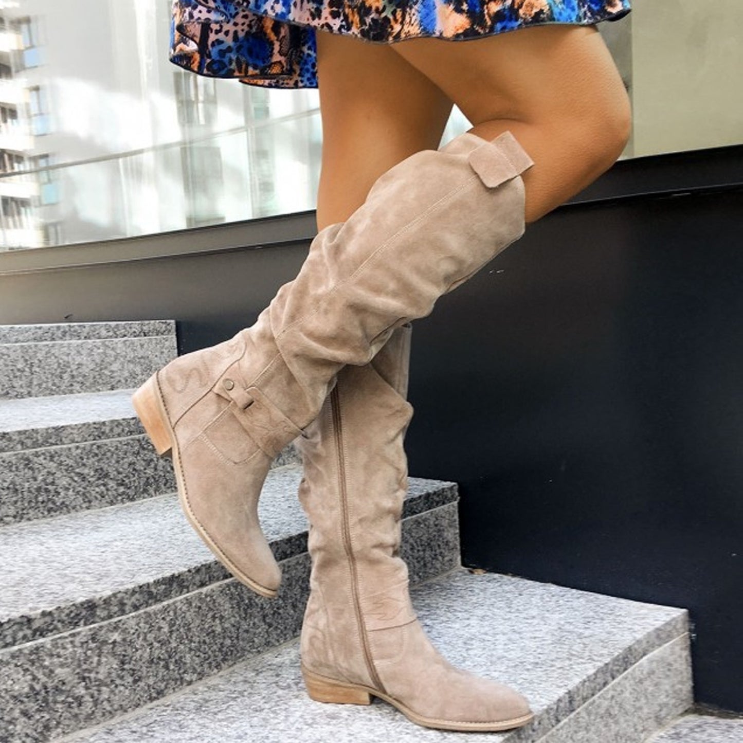 Bottes EMINSAT hautes à talon bas pour automne-hiver