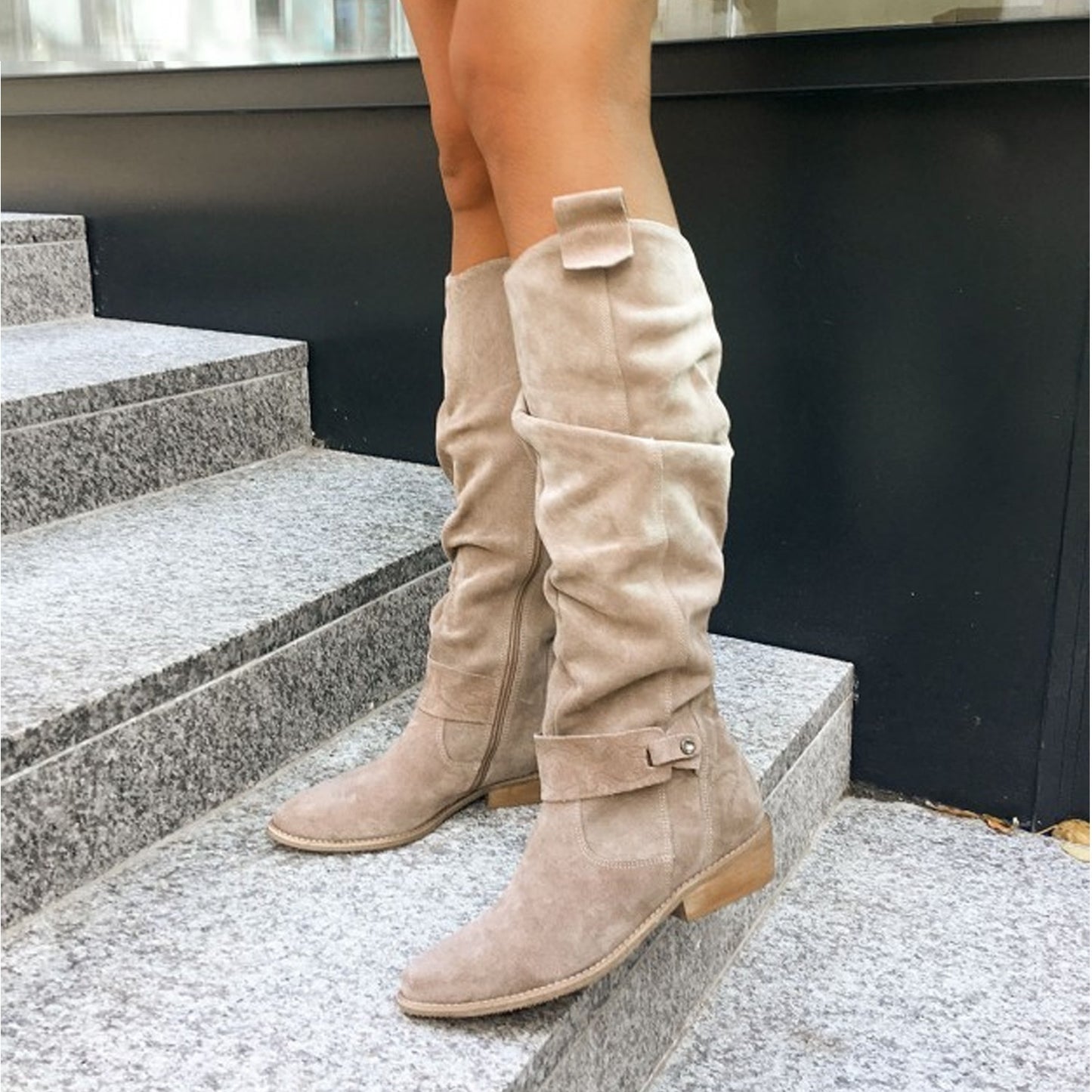 Bottes EMINSAT hautes à talon bas pour automne-hiver